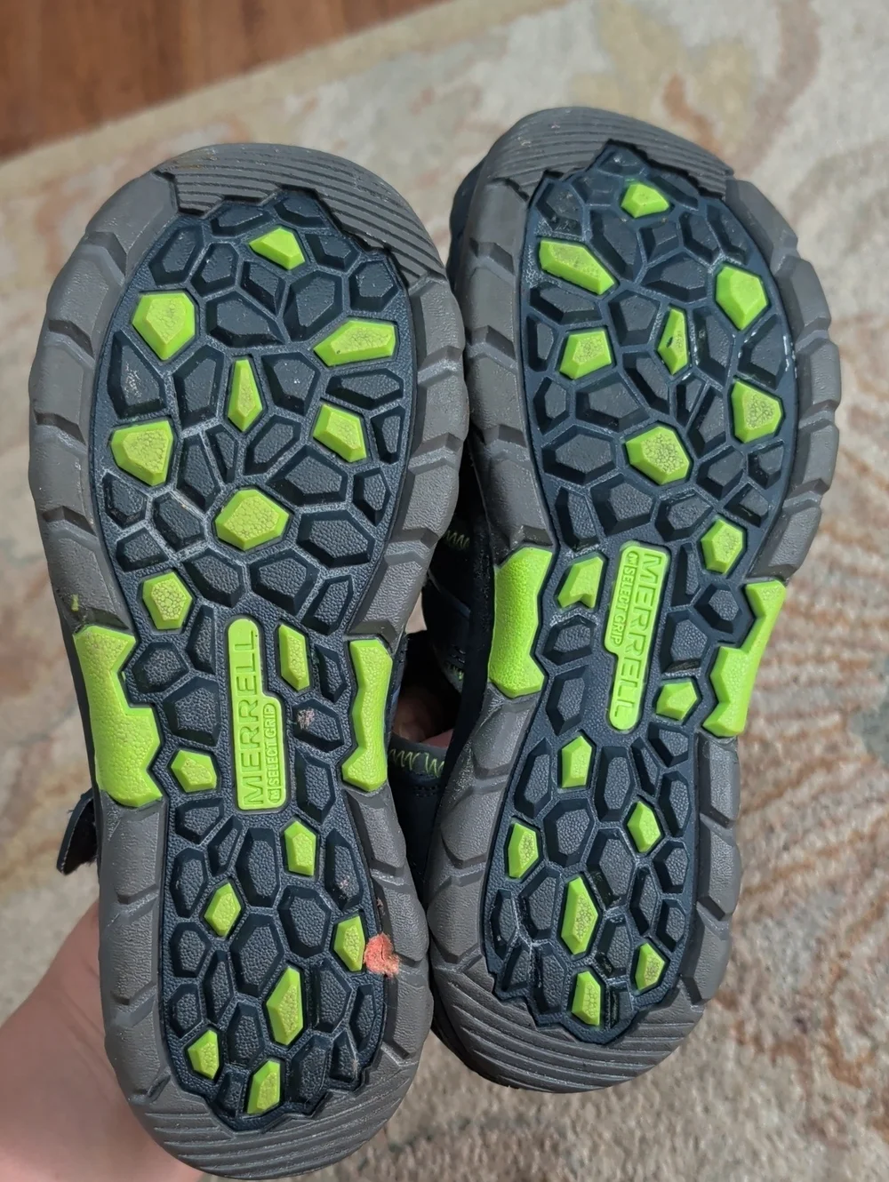 Merrell Kids Navy and Lime Hydro Closed-Toe Water Sandals
